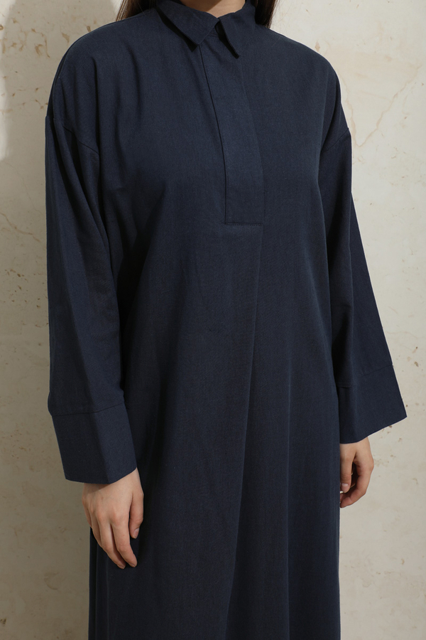 Yırtmaçlı Uzun Tunik Takım Lacivert - 5