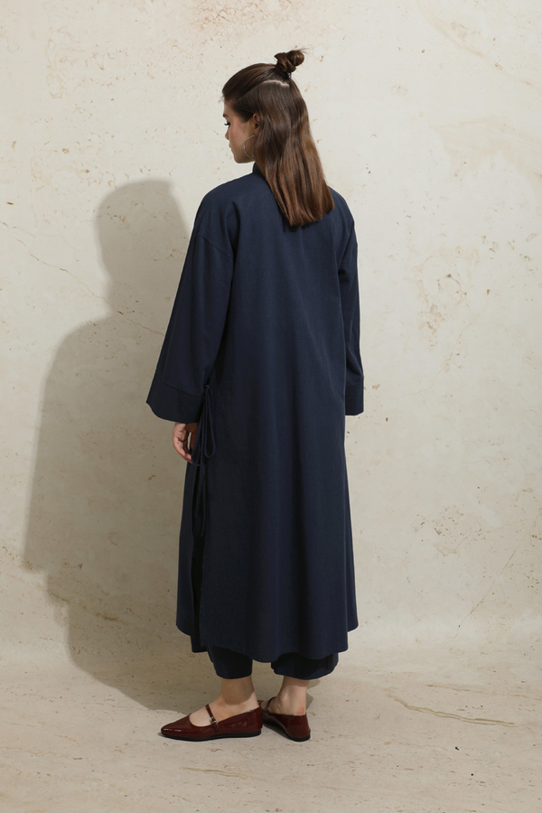 Yırtmaçlı Uzun Tunik Takım Lacivert - 7