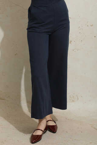 Yırtmaçlı Uzun Tunik Takım Lacivert - 8