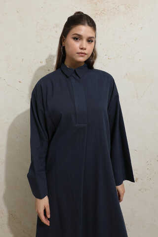 Yırtmaçlı Uzun Tunik Takım Lacivert - 4