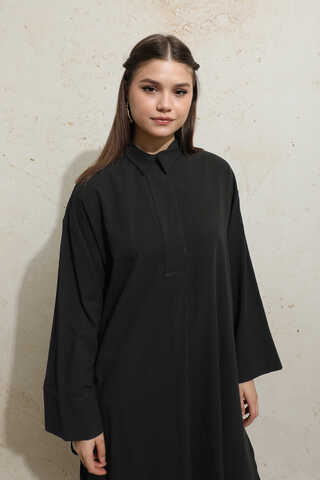 Yırtmaçlı Uzun Tunik Takım Siyah - 2