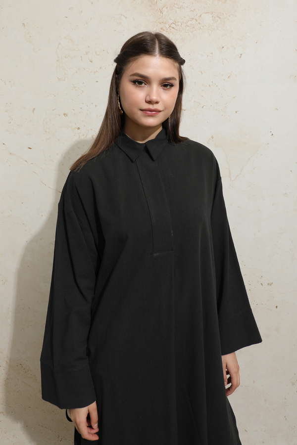 Yırtmaçlı Uzun Tunik Takım Siyah - 2