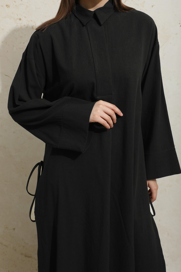 Yırtmaçlı Uzun Tunik Takım Siyah - 5