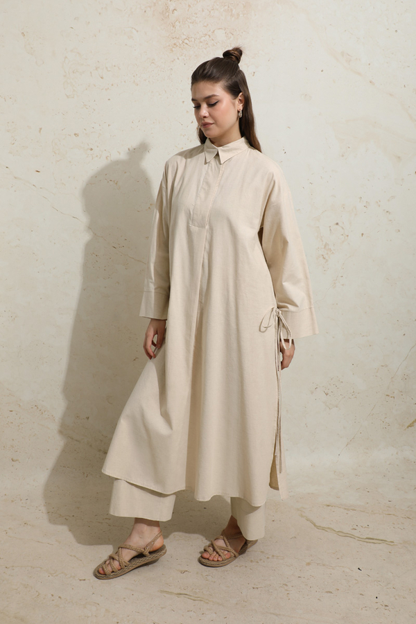 Yırtmaçlı Uzun Tunik Takım Taş - 4