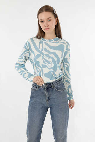 Zebra Desenli Body Bebe Mavisi - 1