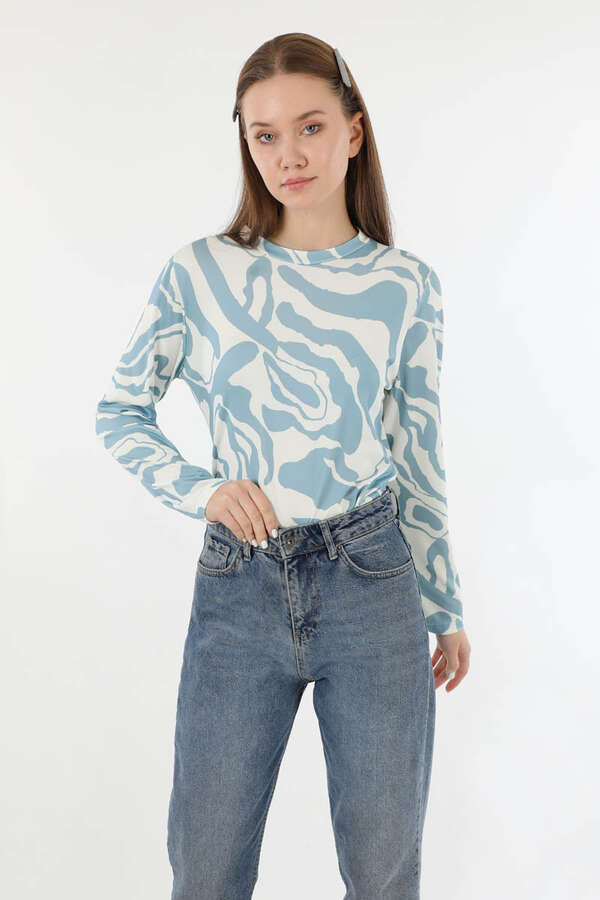 Zebra Desenli Body Bebe Mavisi