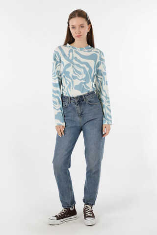 Zebra Desenli Body Bebe Mavisi - 4