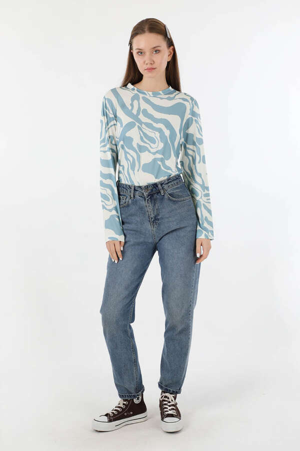 Zebra Desenli Body Bebe Mavisi - 4