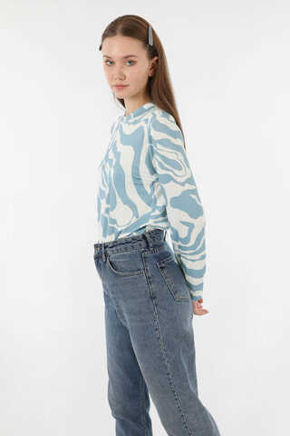 Zebra Desenli Body Bebe Mavisi - 5