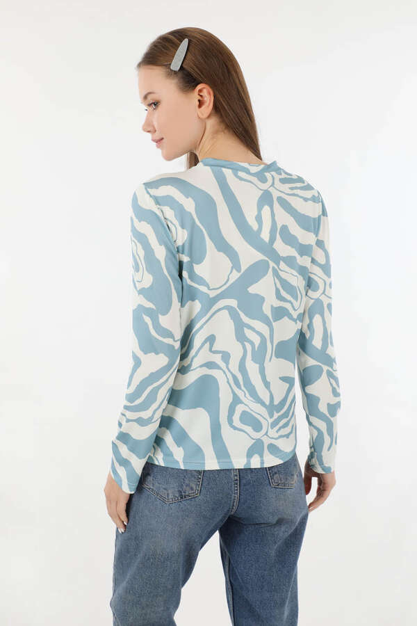 Zebra Desenli Body Bebe Mavisi - 6