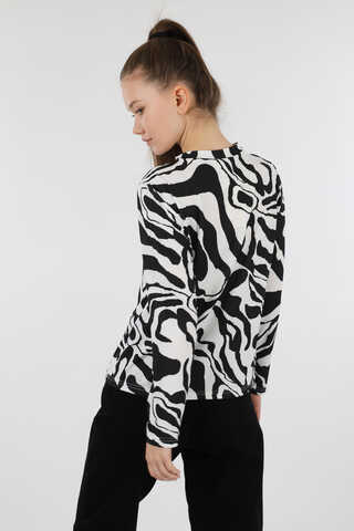 Zebra Desenli Body Siyah - 6
