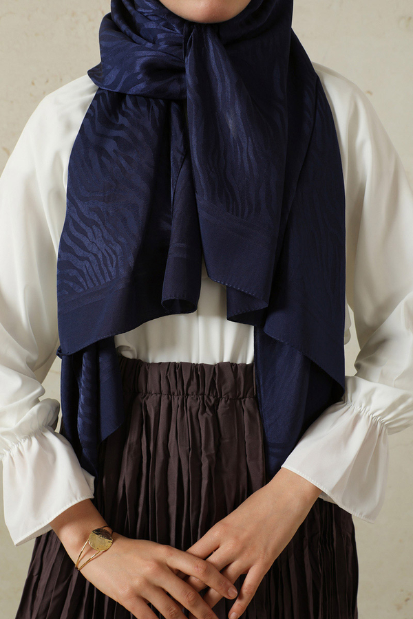 Zebra Jakar Şal Lacivert - 2
