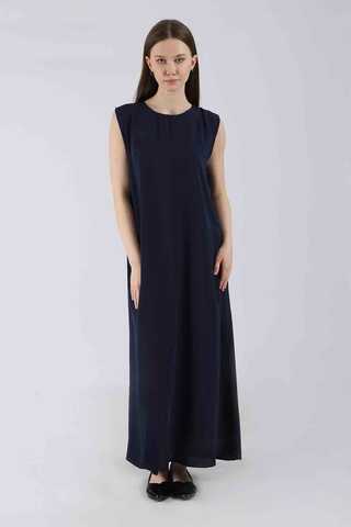 Zero Sleeve Underwear Dress Navy Blue - 1