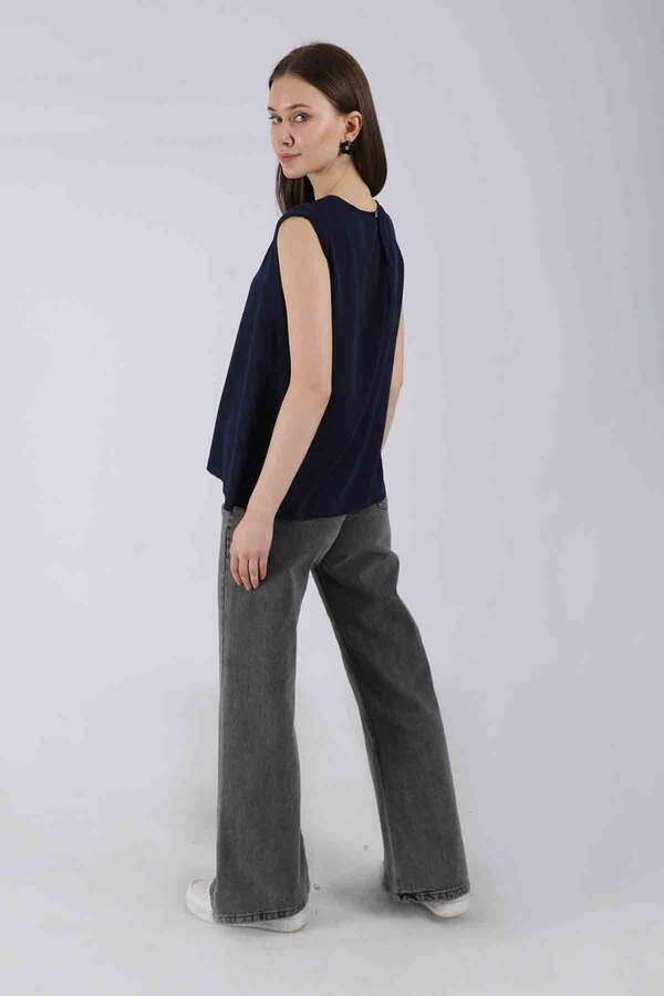 Zero Sleeve Short Underwear Navy Blue - 3