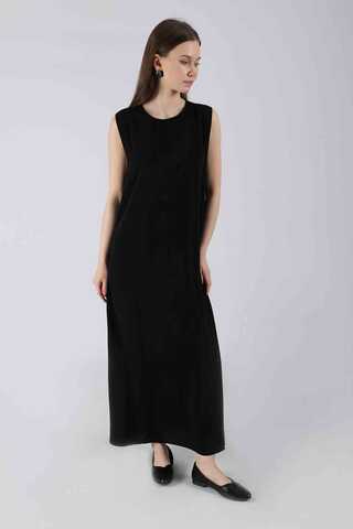 Zero Sleeve Underwear Dress Black - 2