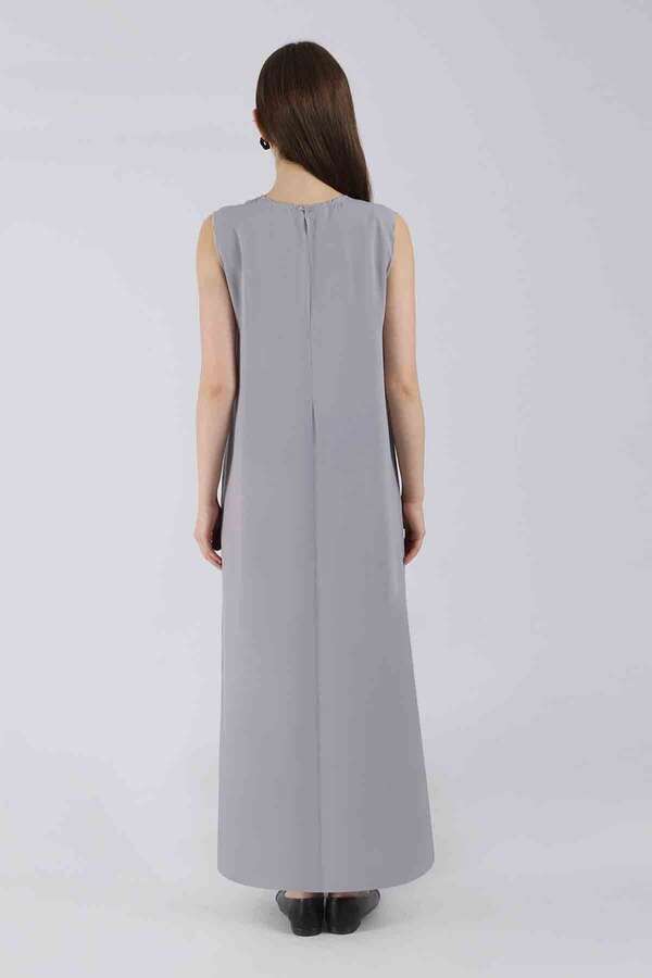 Zero Sleeve Underwear Dress Gray - 3