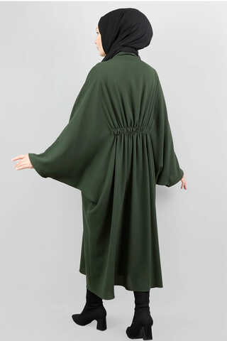 Zippered Belted Dark Green Tunic - 4