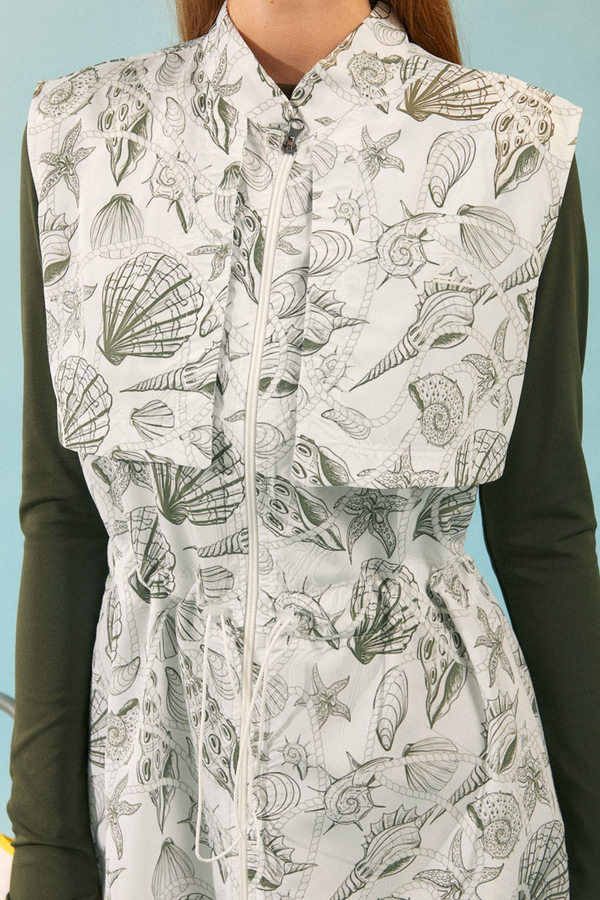 Zippered Vest Modest Swimwear Khaki - 2