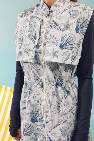 Zippered Vest Modest Swimwear Navy - 6