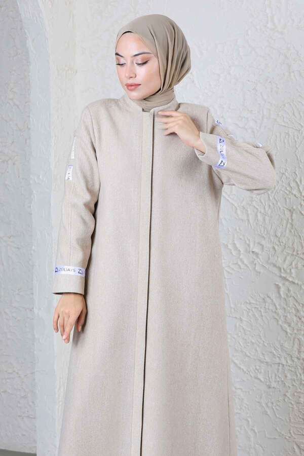 Zülays Striped Long Cachet Coat Stone - 4