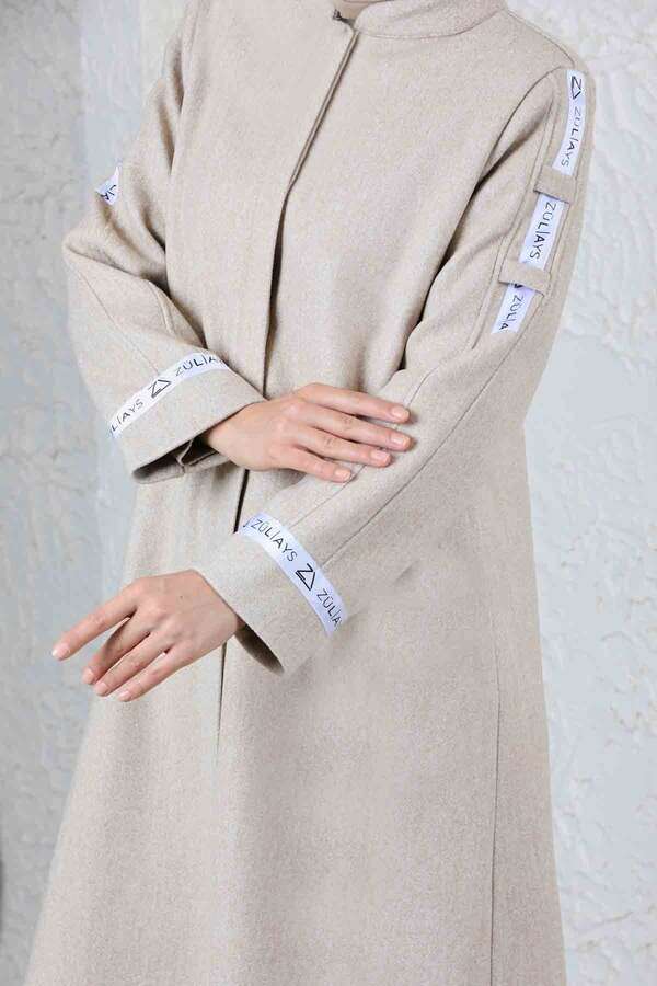 Zülays Striped Long Cachet Coat Stone - 3