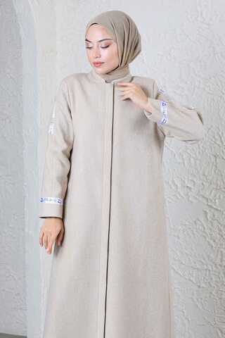 Zülays Striped Long Cachet Coat Stone - 4